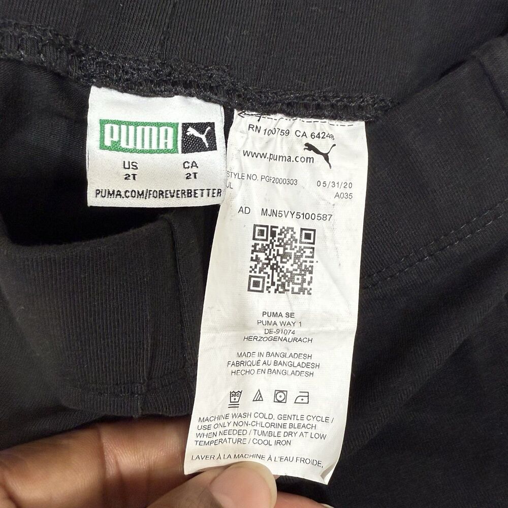 Puma Toddler Girl Black Active Pants Size 2T - Picture 7 of 10